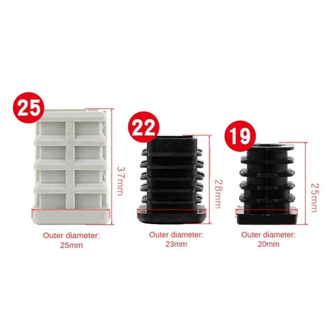 Sizes for Pack Of Four 1.5 Inch Stainless Steel Stem Casters For Furniture And Racks With Silent Brakes shown as 19, 22, 25 mm inserts