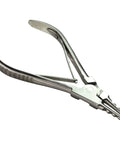 7 Inch Stainless Steel Ring Opening Pliers With Four Notches For Five Sixteenth Inches And Larger, Autoclavable, Spring Loaded