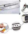 Heavy Duty Full Extension Drawer Slides With Lock Built Like A Tank Steel Ball Bearing, 28 inch slide rails with measuring caliper.
