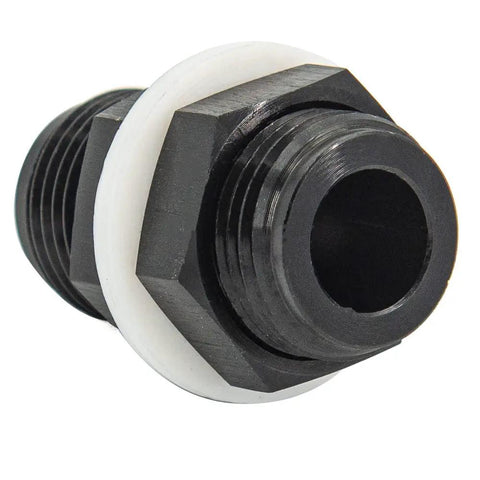 6AN To 6AN Male Flare Straight Fuel Line Bulkhead Fittings Aluminum Black Two Pack For High Pressure Fuel Lines, 37 Degree Sealing Angle