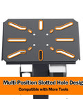 Dead Nuts Floor Mount Vise And Grinder Stand 34 Inches Tall Heavy Carbon Steel Shop Base bolt down rig with slotted top design.