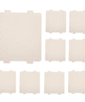 Ten Piece Microwave Cover And Waveguide Mica Sheets Set for oven cavity insulation, showing ten mica sheets for right and upper wall install