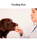40 Pack 2ml Plastic Syringes With Individual Seals Clear Measurement Marks Smooth Plunger No Needle Ideal For Pet Feeding Dog being fed