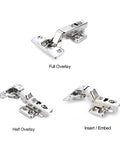 Stainless Steel Hydraulic Damper Cabinet Hinges with Full Overlay, Half Overlay, Insert/Embed configurations