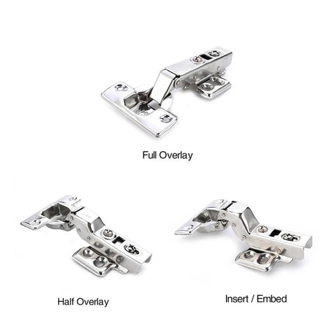 Stainless Steel Hydraulic Damper Cabinet Hinges with Full Overlay, Half Overlay, Insert/Embed configurations