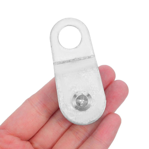 12 Pack Swivel Rope Pulley Block Roller For 6Mm Cables, metal pulley block shown in hand for rigging