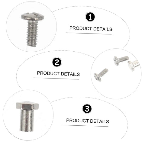 Close-up of replacement screws from Eyeglasses Repair Kit With Replacement Screws And Screwdriver For Sunglasses And Glasses Quick DIY Fix Toolkit