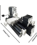 EssSthmy Mini Metal Lathe Machine, 36W 20000 RPM Benchtop Lathe showing components, compact design, ideal for woodworking and soft metal crafting.