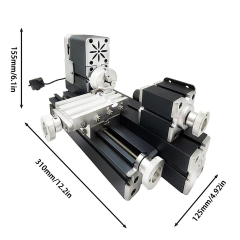 EssSthmy Mini Metal Lathe Machine, 36W 20000 RPM Benchtop Lathe showing components, compact design, ideal for woodworking and soft metal crafting.