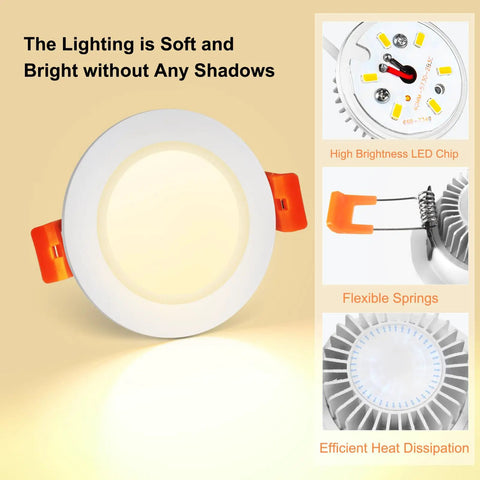 2 Inch Dimmable Led Recessed Downlights With Integrated Driver 3000K Warm White Canless Ceiling Lights 3W Halogen Replacement Built Different Aluminum Housing Hassle Free Install 4 Pack