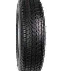 Side view of Two Pack Trailer Tire And Rim Set With ST205 75D15 Tire Size And Five Lug White Spoke Wheel, 27.2 inch diameter