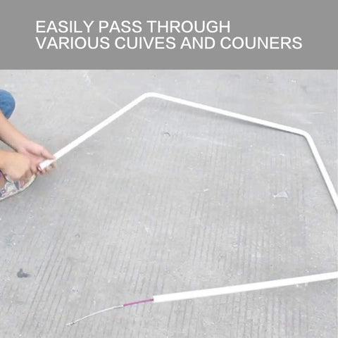 Wxtools 100 Ft Fish Tape For Electric Wire Pulling Reel demonstrating easy passage through curves and corners during wiring.