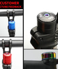 Colorful Headset Spacers And Stem Cap Set for 28.6mm bike stem, featuring anodized dope colorway spacers and cap, installed on handlebars.