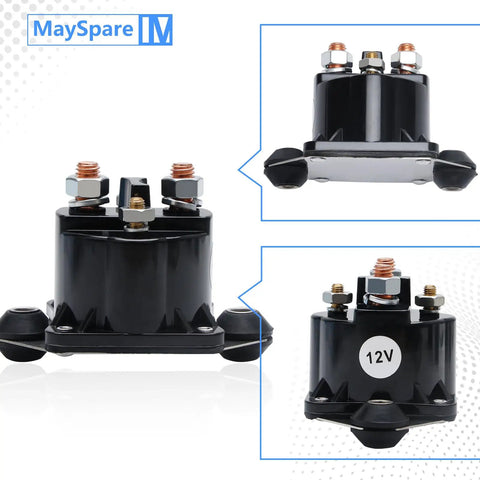 Black Workhorse Starter Solenoid Relay For Mercury Force Marine Outboards 12V Four Terminal Intermittent Duty Replacement