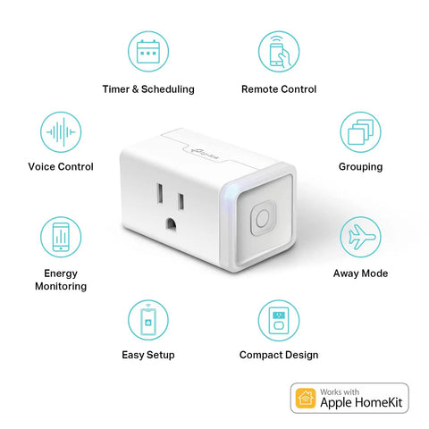Smart Plug Mini 15A With HomeKit Siri Alexa And Google Home Support Hassle Free Two Point Four G WiFi UL Certified App Control