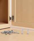 M6 Binding Screws 100 Pack Cold Rolled Steel Cabinet Connectors Heavy Duty Furniture Hardware near cabinet hinge and screws.
