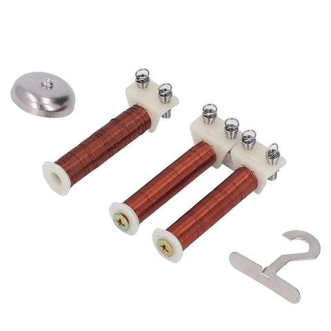 Hands On Electromagnet Experiment Kit With Helical Coil Current Tester Electric Hook Set And Portable Plastic Case components.