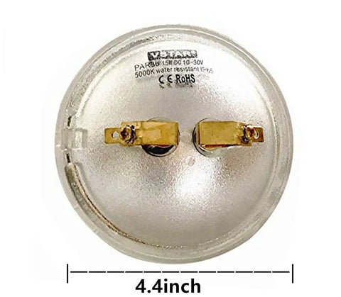 PAR36 LED Bulb 15W 2050 Lumens Daylight 5000K With Lenses High Concentration Ultra Bright Multipurpose Tractor Light Pack Of 2 Energy Efficient 10 To 30V DC AC Non Dimmable Narrow Beam 38 Degree Two Year Warranty rear view