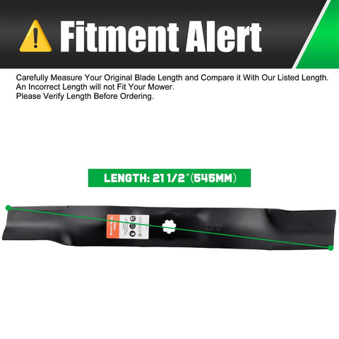 42 Inch Mower Blades For John Deere Riding Lawn Mowers With 7 Point Star Spindle Compatible, length 21.5 inches, fitment alert