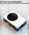 Heavy Duty Wall Mounted Outdoor EV Charger Storage Box With Key And Combo Lock Built Tough Weatherproof Shell Enclosure, top view with heat dissipation holes.