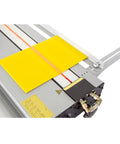 Top Drawer Acrylic Bender Machine For Metal Or Plastic Hot Forming Featuring Quick Temperature Dial Ultra Portable Design Precision Angle Rest and Zero Sweat Setup For Real Deal DIY And Backyard Garage Projects with yellow acrylic sheet on heating surface.