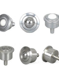 Heavy Duty SP15 Precision Universal Ball Bearing Wheel Caster With Screw Mount For Transmission Equipment And Steering Devices A Real Workhorse High Load Bearing SP Steel 1 Piece, multiple angles showing steel construction and mounting screw