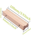 4 Pieces Wooden Drawer Handles And Cabinet Pulls In Beech Wood For Furniture Rectangle Beech Wood Hardware 64mm Hole Spacing
