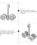 Heavy Duty Industrial Sliding Door Pulley Kit With Steel Track Roller 200Kg Load Capacity Silver Hanging Wheel details