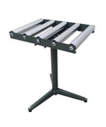 Five Roller Adjustable Conveyor Table With 250 Lbs Capacity, Height Range 23.9 To 41.6 Inches, Chrome Plated Rollers, Portable Stand