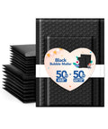 Two Size Bubble Mailers 100 Pack Padded Envelopes Self Seal Black For Shipping 4x8 And 6x10 Inches With Strong Adhesion
