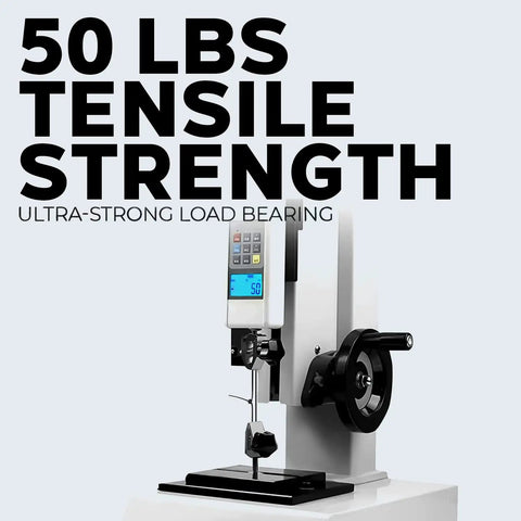 Testing machine showing 50 lbs tensile strength for Heavy Duty Black Cable Ties 1000 Pack 8 Inch Nylon Zip Ties With Screw Down Hole For Mounting