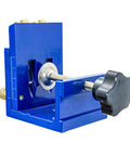 Pro Level Aluminum Alloy Pocket Hole Jig With A Precise 15 Degree Drill Angle and Smooth Adjustable 12 To 45mm Depth, blue.