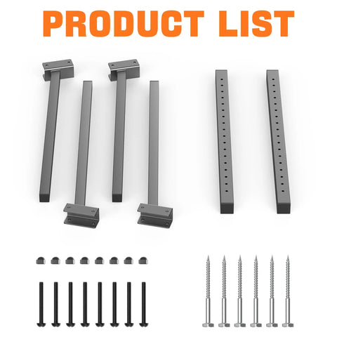 Kickass Heavy Duty Four Tier Kayak Storage Rack With Adjustable Wall Mount For Paddle Gear Organizer Solid Steel Frame parts including brackets and screws.