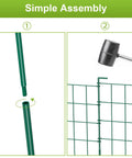 Assembly instructions for 20ft Green Garden Fence Panels For Dogs And Small Animals, Easy Install Rustproof Welded Wire Border.