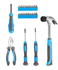 25 Piece General Household Tool Set With Plastic Storage Toolbox For Home, Garage And Office, Includes Hammer, Pliers, Precision Screwdrivers And Multi Size Bits, Heat Treated Metal For Grab And Go Everyday DIY Fixes And Durable Performance