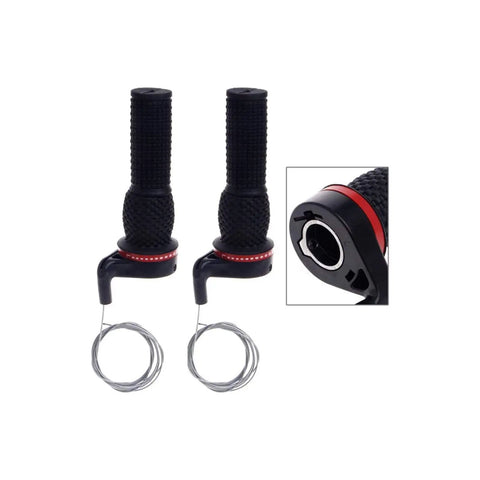 2Pcs Bicycle Twist Grip Gear Shifter Handle Set For Mountain Bikes, 18 21 Speed Derailleur, black grips with aluminum ends