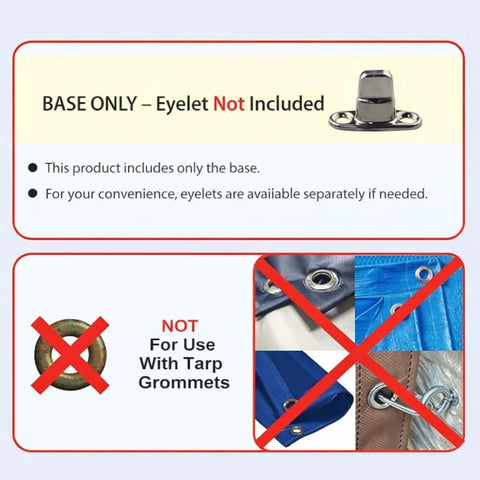 EZ-Xtend base-only turn button for canvas; nickel-plated brass with stainless screws, short base, 10-pack
