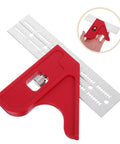 Metal Angle Ruler For Woodworking And Carpentry High Precision Protractor Tool with red handle and aluminum ruler