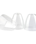 Clear Glass Lamp Shades 3-Pack Modern Cone Shape 6x5.75 Inch 1-5/8 Inch Fitter shown for vintage and modern fixtures