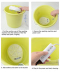 Steps to use a portable mini washing machine for road trips and compact laundry with gentle hand rub and tumbling action, 120W