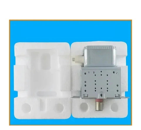 Genuine Air Cooled Magnetron Replacement For LG Microwave 2M246-15TAG in protective foam packaging, showing detailed parts and connections.