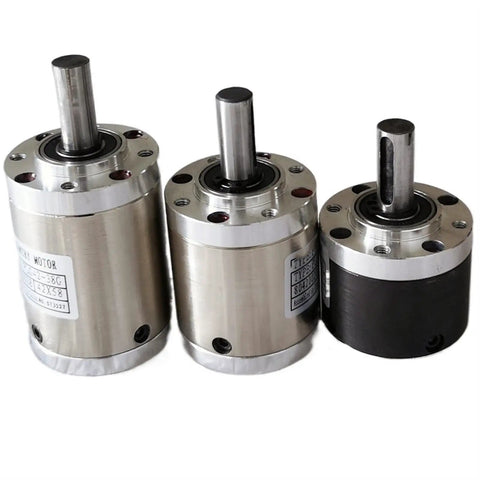 Kickass 42mm Planetary Reducer Gearbox With Low Noise Dc Worm Motor Upgrade High Transmission Efficiency Smooth Ride For Diy Projects Rc Cars And Hobby Mods, displaying three variably sized gearboxes.