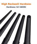 Close-up of punch tips from the Sixteen Piece Pro Grade Chrome Vanadium Steel Punch And Chisel Set With Storage Pouch For Woodworking.