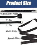 Game Changing Golf Swing Rotation Trainer dimensions including elastic rope and straps for improving swing accuracy and consistency.