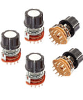 Five Pack Two Pole Six Position Channel Selector Rotary Switches For DIY Projects Compact 30x25x38mm Built Tough Metal And Plastic Build