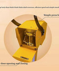 Heavy Duty Manual Commercial Electric Juicer Press With Corer And Double Blades For Large Fruits showing orange three blade structure.