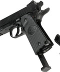 Duty One Non-Blowback CO2 4.5mm BB Pistol, black, metal top, polymer frame, STI trademarks visible, tactical rail featured