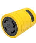 Heavy Duty Generator Adapter Nema 5 15P To L14 30R Twist Lock Connector in yellow, designed for emergency and portable rig use.