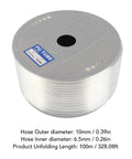 Top Shelf Transparent PU Air Hose Featuring 10mm OD And 6.5mm Inner Bore Stretching 328 Feet Of Ridiculously Flexible Pneumatic Tubing For Hassle Free Compressor Hookups On Any Job Site on spool.