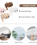 Animal Shaped Silicone Corner Protectors For Furniture 4 Pack Safety Edge Guards, brown, pink, white, and cream colors displayed.